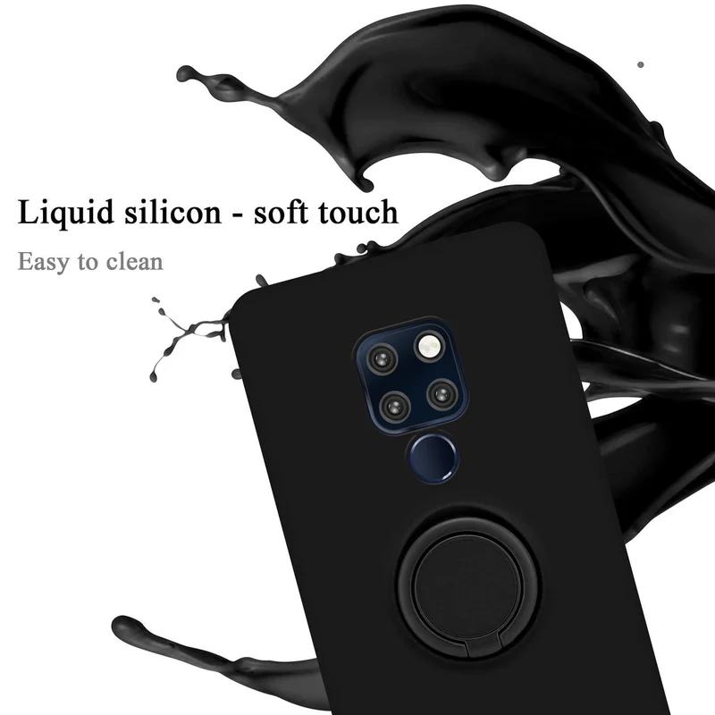 Cadorabo Hülle kompatibel mit Huawei MATE 20 Schutzhülle aus flexiblem TPU Silikon mit Ring