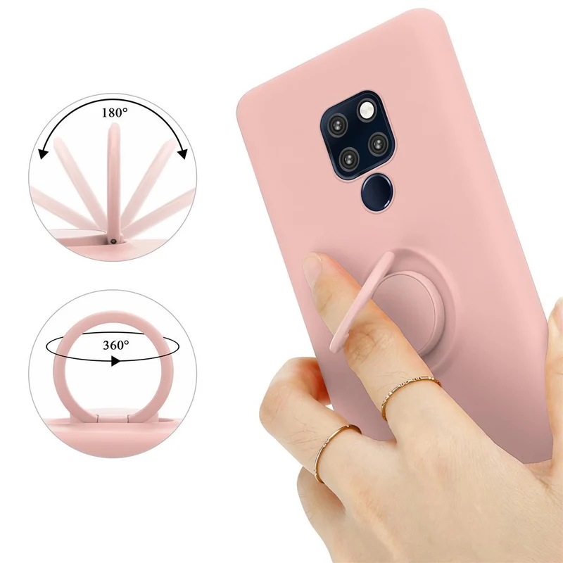 Cadorabo Hülle kompatibel mit Huawei MATE 20 Schutzhülle aus flexiblem TPU Silikon mit Ring