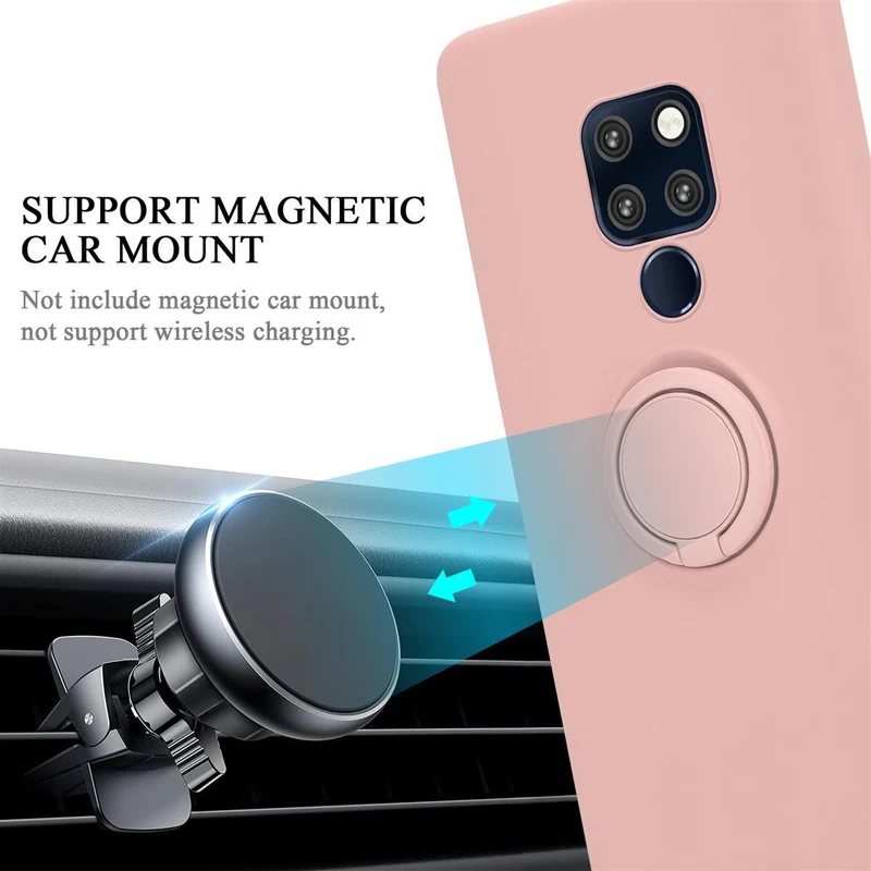 Cadorabo Hülle kompatibel mit Huawei MATE 20 Schutzhülle aus flexiblem TPU Silikon mit Ring
