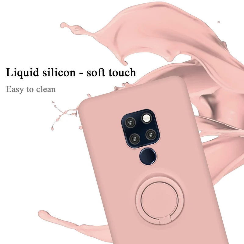 Cadorabo Hülle kompatibel mit Huawei MATE 20 Schutzhülle aus flexiblem TPU Silikon mit Ring