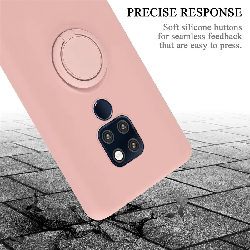 Cadorabo Hülle kompatibel mit Huawei MATE 20 Schutzhülle aus flexiblem TPU Silikon mit Ring