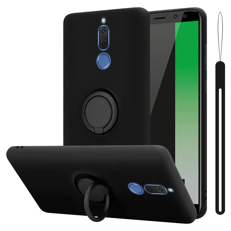 Cadorabo Hülle kompatibel mit Huawei MATE 10 LITE Schutzhülle aus flexiblem TPU Silikon mit Ring