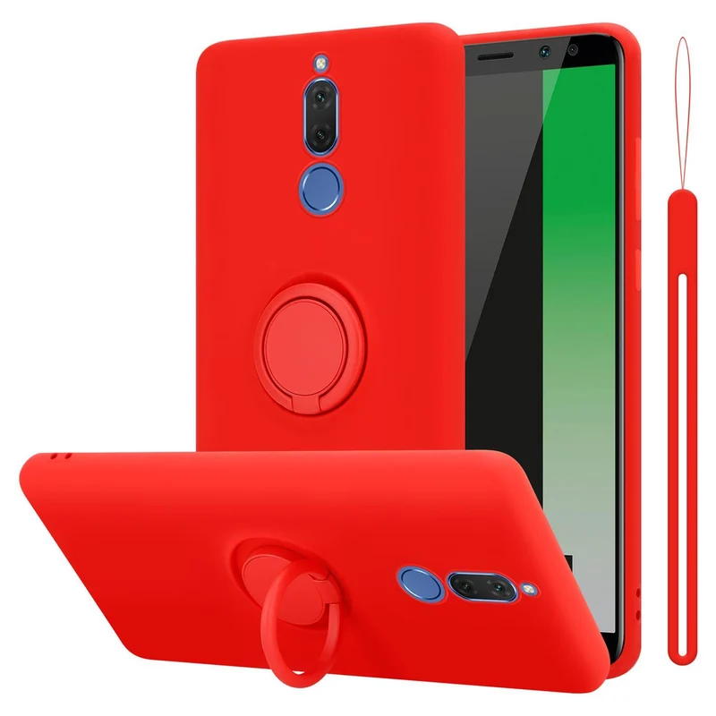 Cadorabo Hülle kompatibel mit Huawei MATE 10 LITE Schutzhülle aus flexiblem TPU Silikon mit Ring