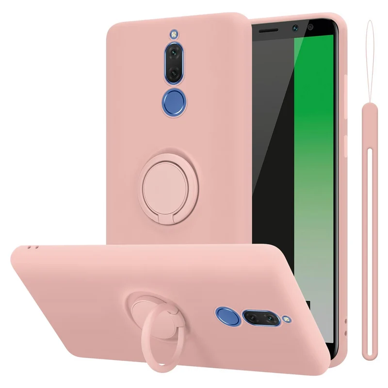 Cadorabo Hülle kompatibel mit Huawei MATE 10 LITE Schutzhülle aus flexiblem TPU Silikon mit Ring
