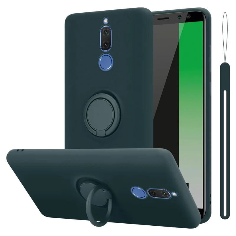 Cadorabo Hülle kompatibel mit Huawei MATE 10 LITE Schutzhülle aus flexiblem TPU Silikon mit Ring
