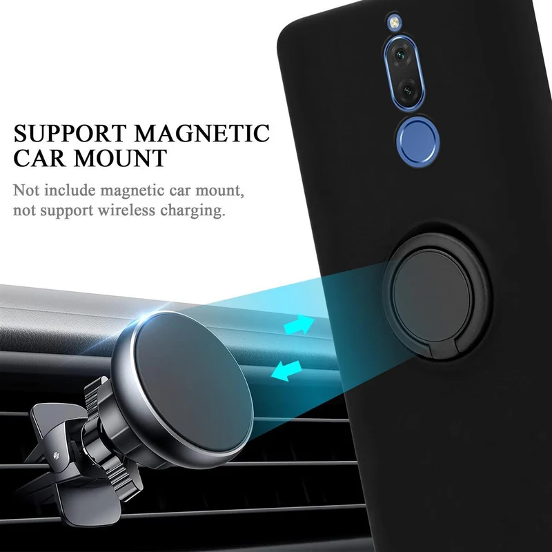 Cadorabo Hülle kompatibel mit Huawei MATE 10 LITE Schutzhülle aus flexiblem TPU Silikon mit Ring