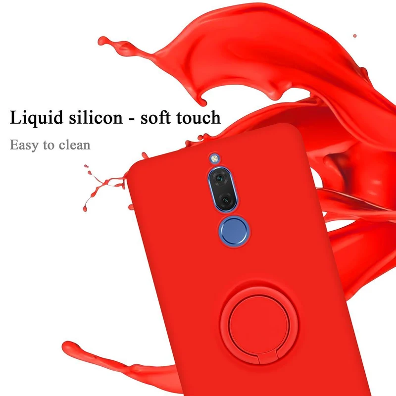 Cadorabo Hülle kompatibel mit Huawei MATE 10 LITE Schutzhülle aus flexiblem TPU Silikon mit Ring