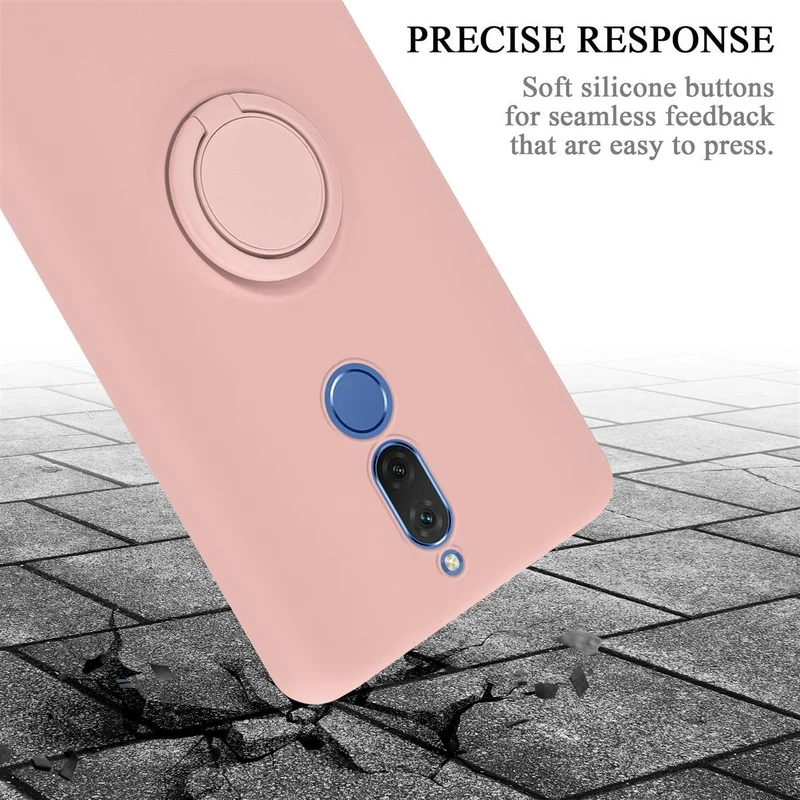 Cadorabo Hülle kompatibel mit Huawei MATE 10 LITE Schutzhülle aus flexiblem TPU Silikon mit Ring