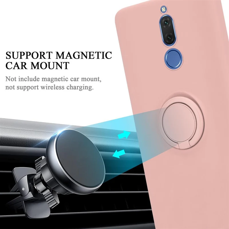 Cadorabo Hülle kompatibel mit Huawei MATE 10 LITE Schutzhülle aus flexiblem TPU Silikon mit Ring
