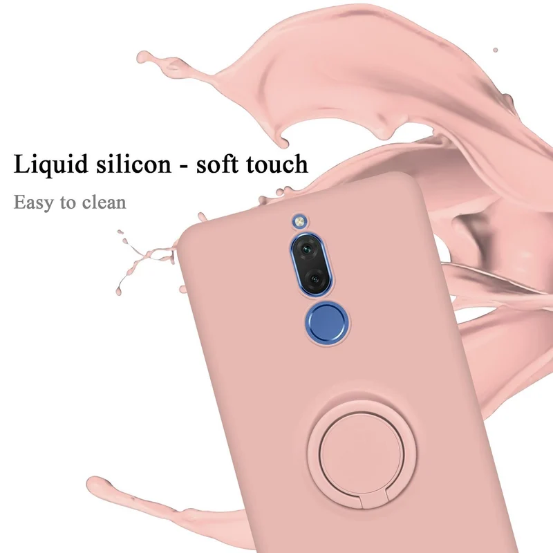 Cadorabo Hülle kompatibel mit Huawei MATE 10 LITE Schutzhülle aus flexiblem TPU Silikon mit Ring
