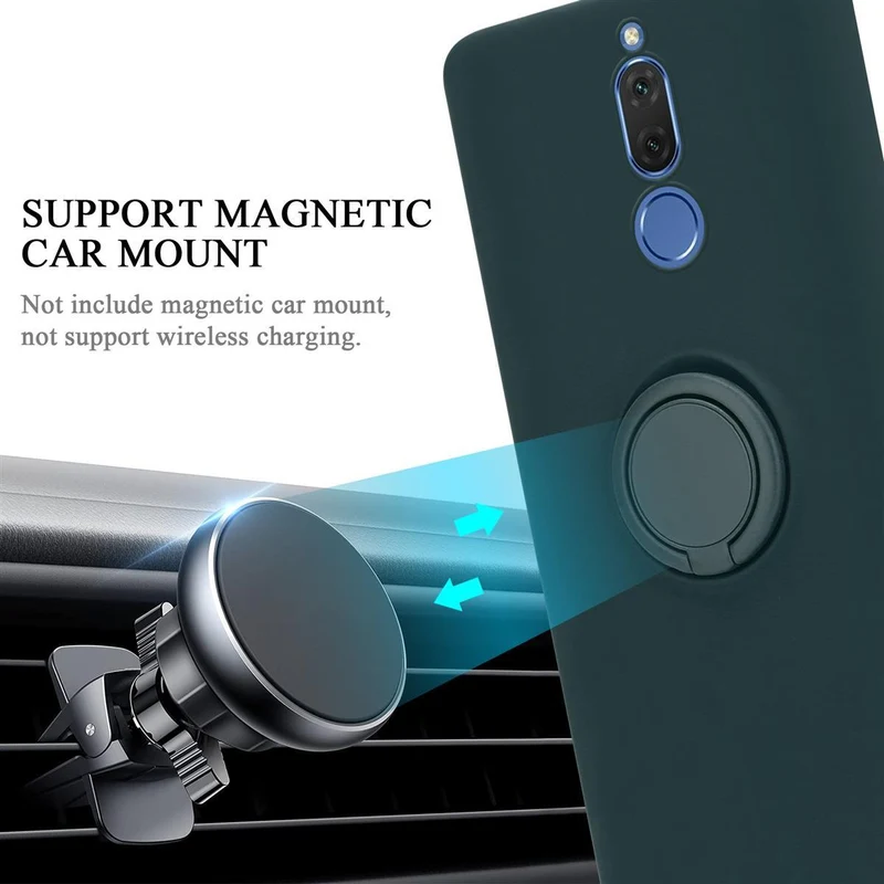 Cadorabo Hülle kompatibel mit Huawei MATE 10 LITE Schutzhülle aus flexiblem TPU Silikon mit Ring