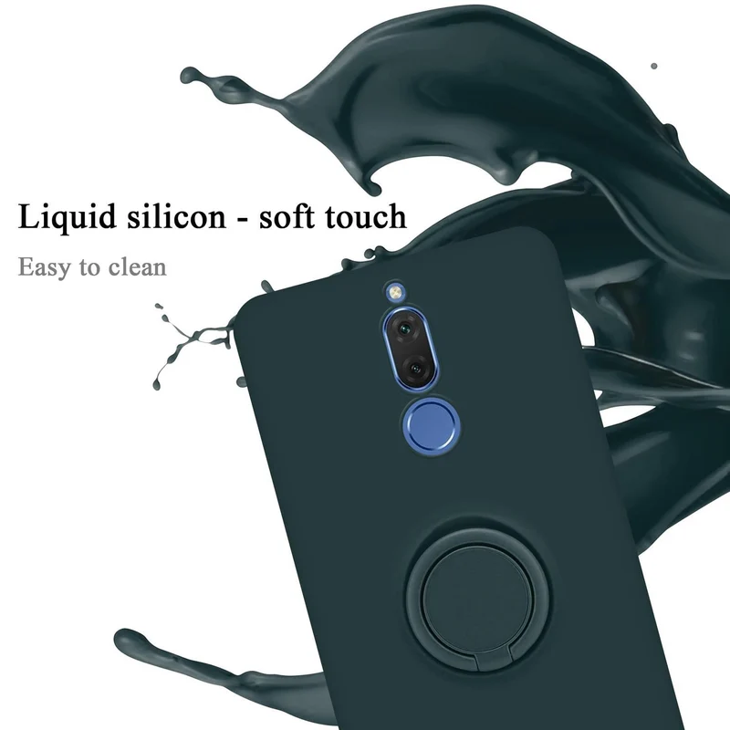Cadorabo Hülle kompatibel mit Huawei MATE 10 LITE Schutzhülle aus flexiblem TPU Silikon mit Ring