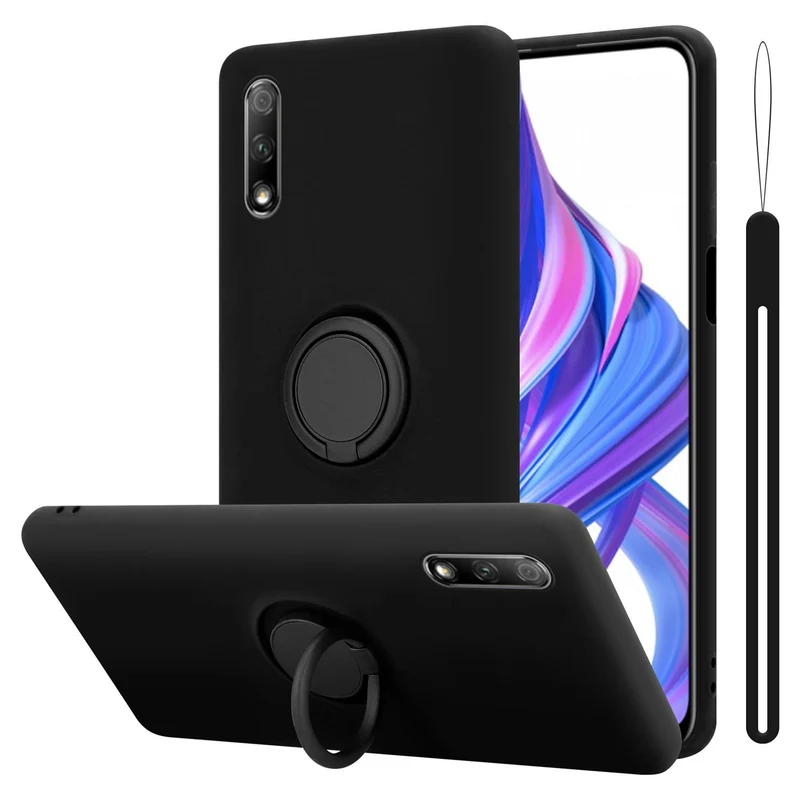 Cadorabo Hülle kompatibel mit Honor 9X Schutzhülle aus flexiblem TPU Silikon mit Ring