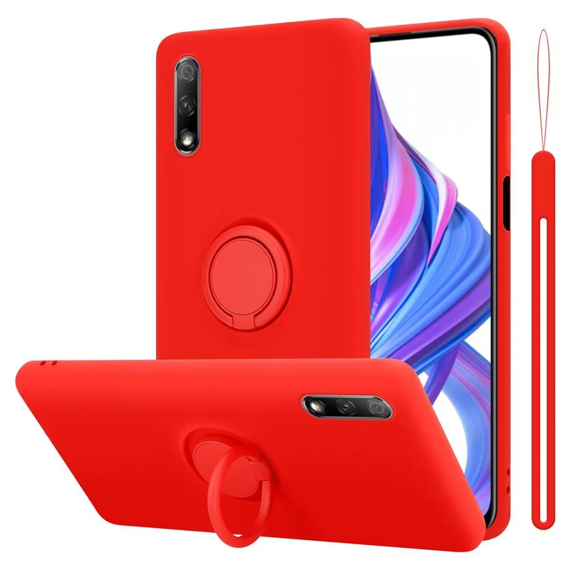 Cadorabo Hülle kompatibel mit Honor 9X Schutzhülle aus flexiblem TPU Silikon mit Ring