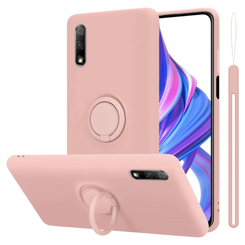 Cadorabo Hülle kompatibel mit Honor 9X Schutzhülle aus flexiblem TPU Silikon mit Ring