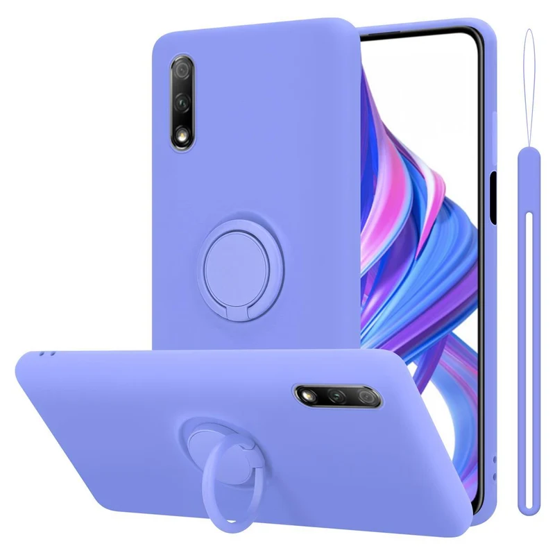 Cadorabo Hülle kompatibel mit Honor 9X Schutzhülle aus flexiblem TPU Silikon mit Ring