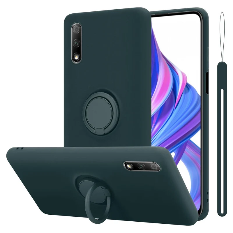 Cadorabo Hülle kompatibel mit Honor 9X Schutzhülle aus flexiblem TPU Silikon mit Ring