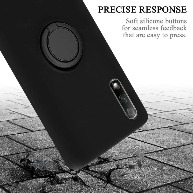 Cadorabo Hülle kompatibel mit Honor 9X Schutzhülle aus flexiblem TPU Silikon mit Ring