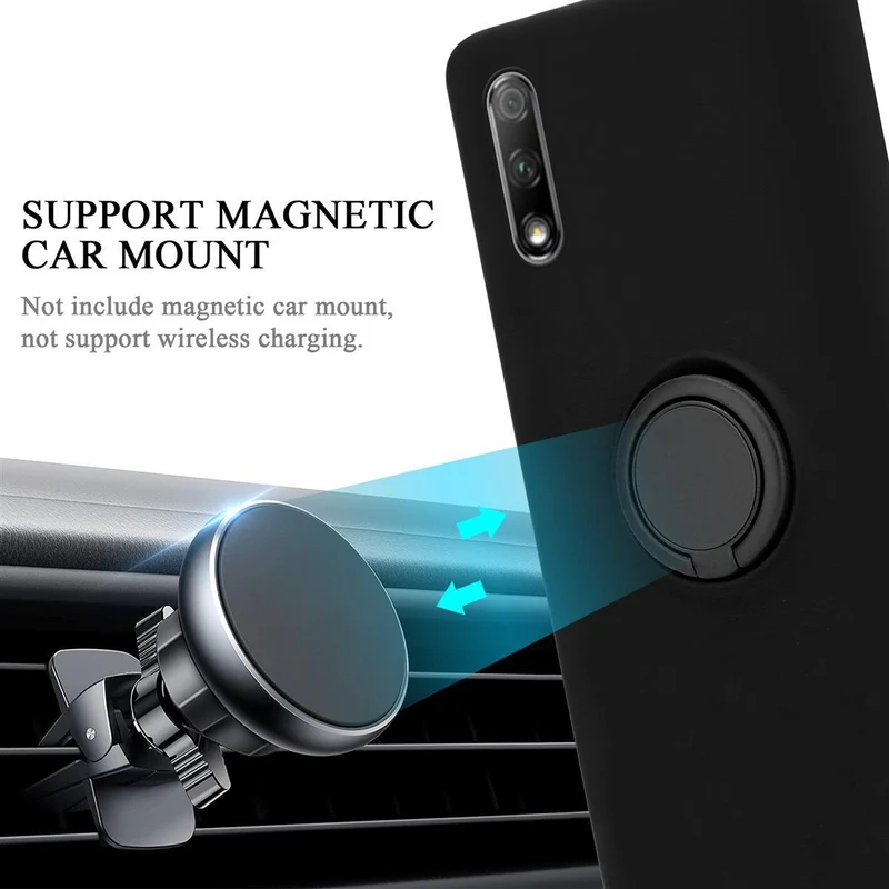 Cadorabo Hülle kompatibel mit Honor 9X Schutzhülle aus flexiblem TPU Silikon mit Ring