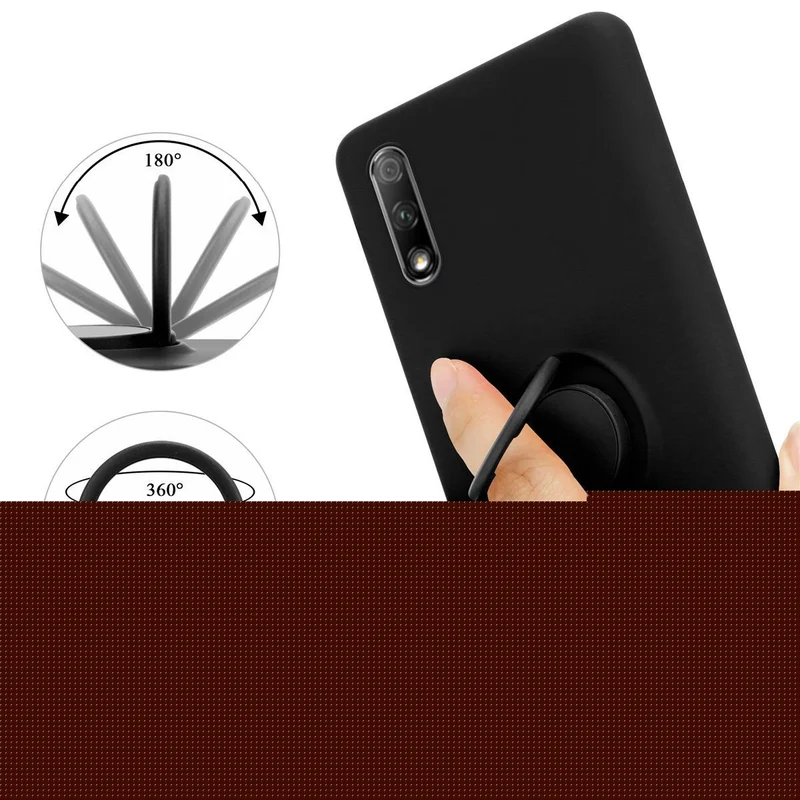 Cadorabo Hülle kompatibel mit Honor 9X Schutzhülle aus flexiblem TPU Silikon mit Ring