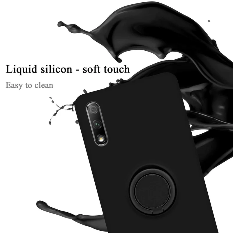 Cadorabo Hülle kompatibel mit Honor 9X Schutzhülle aus flexiblem TPU Silikon mit Ring