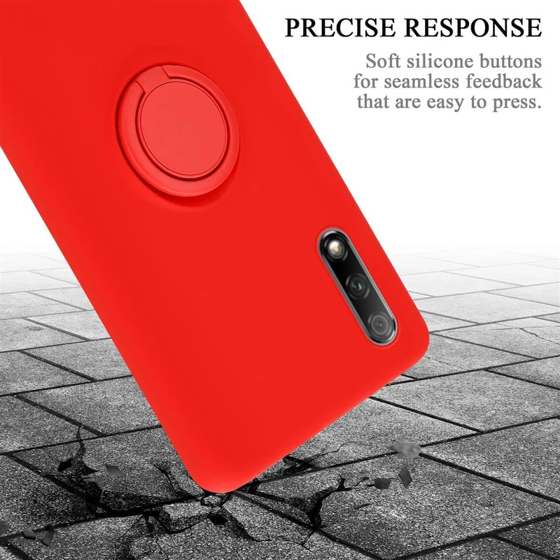 Cadorabo Hülle kompatibel mit Honor 9X Schutzhülle aus flexiblem TPU Silikon mit Ring