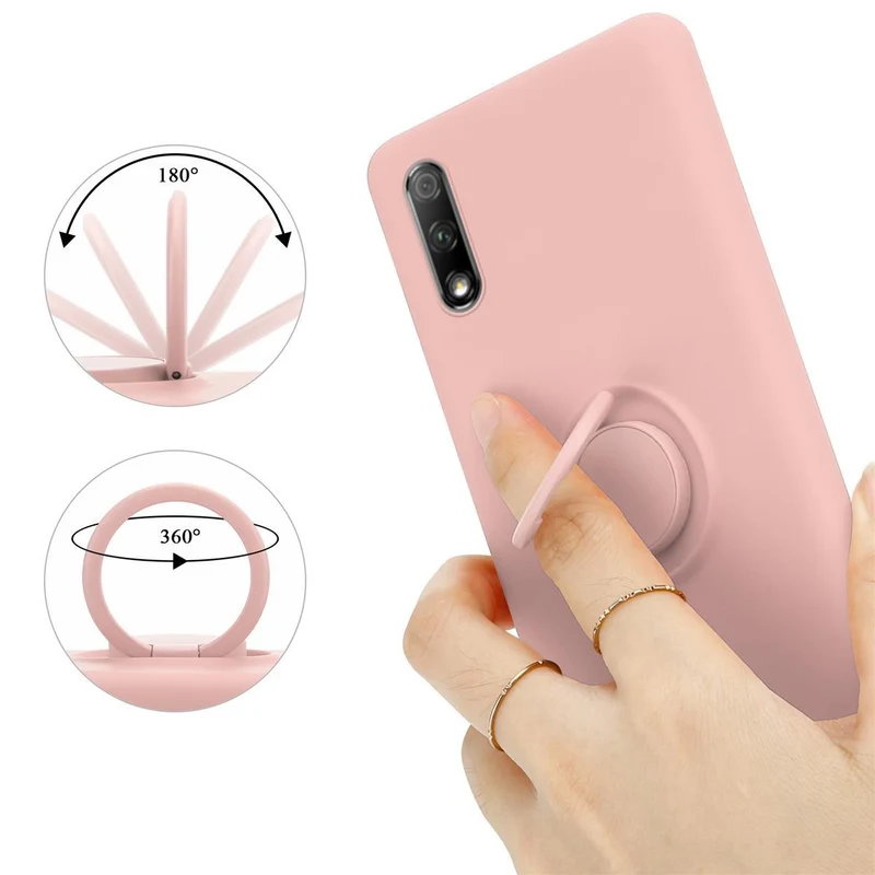 Cadorabo Hülle kompatibel mit Honor 9X Schutzhülle aus flexiblem TPU Silikon mit Ring