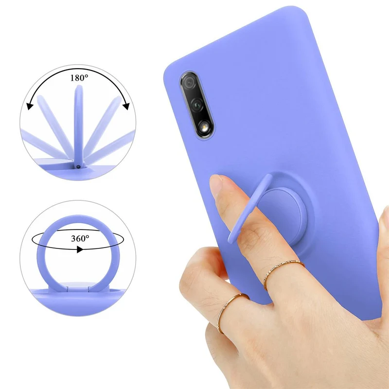 Cadorabo Hülle kompatibel mit Honor 9X Schutzhülle aus flexiblem TPU Silikon mit Ring