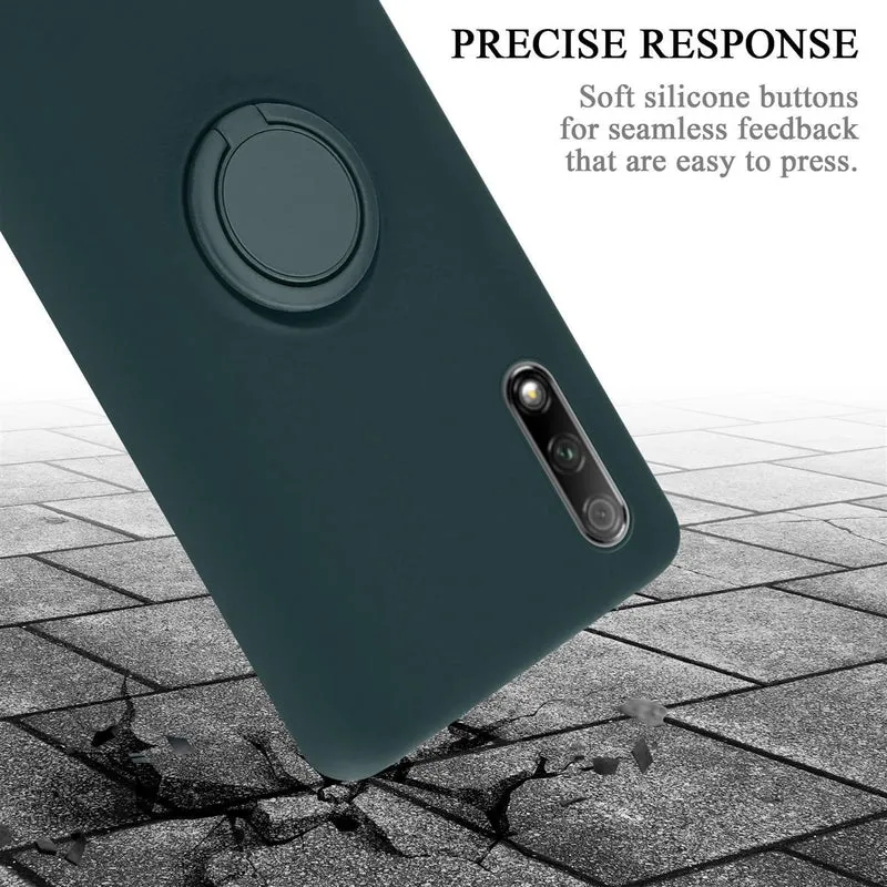 Cadorabo Hülle kompatibel mit Honor 9X Schutzhülle aus flexiblem TPU Silikon mit Ring