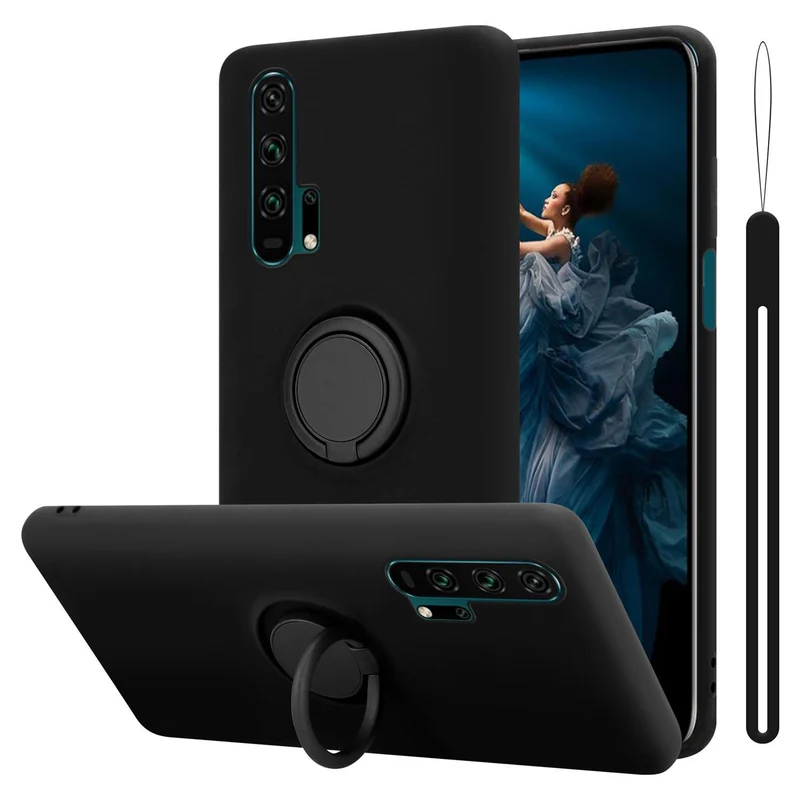 Cadorabo Hülle kompatibel mit Honor 20 PRO Schutzhülle aus flexiblem TPU Silikon mit Ring