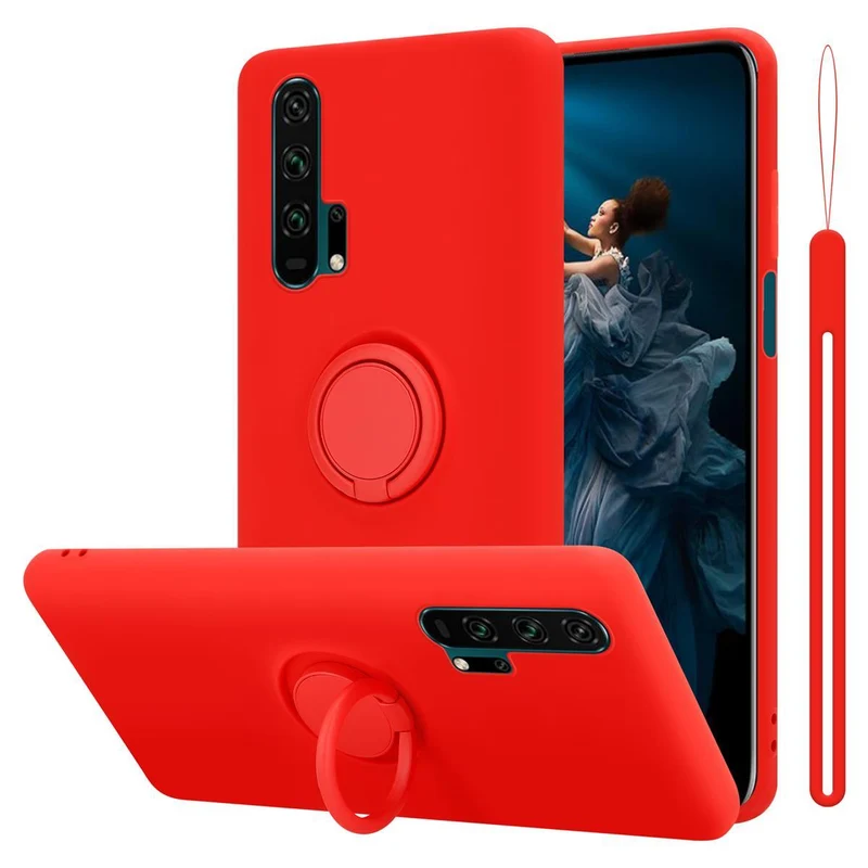 Cadorabo Hülle kompatibel mit Honor 20 PRO Schutzhülle aus flexiblem TPU Silikon mit Ring