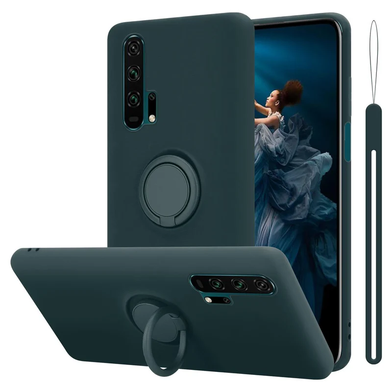 Cadorabo Hülle kompatibel mit Honor 20 PRO Schutzhülle aus flexiblem TPU Silikon mit Ring