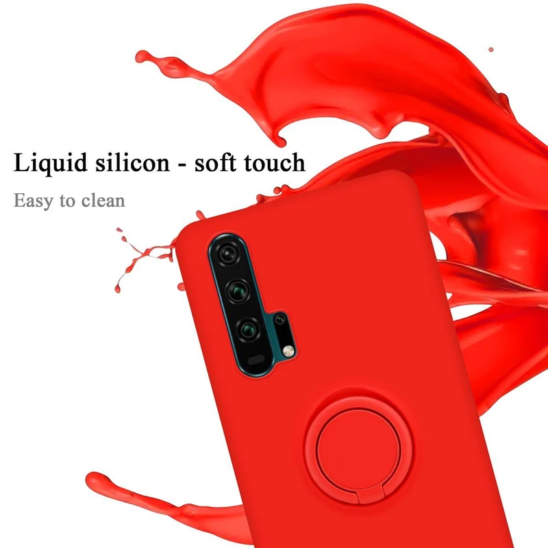 Cadorabo Hülle kompatibel mit Honor 20 PRO Schutzhülle aus flexiblem TPU Silikon mit Ring