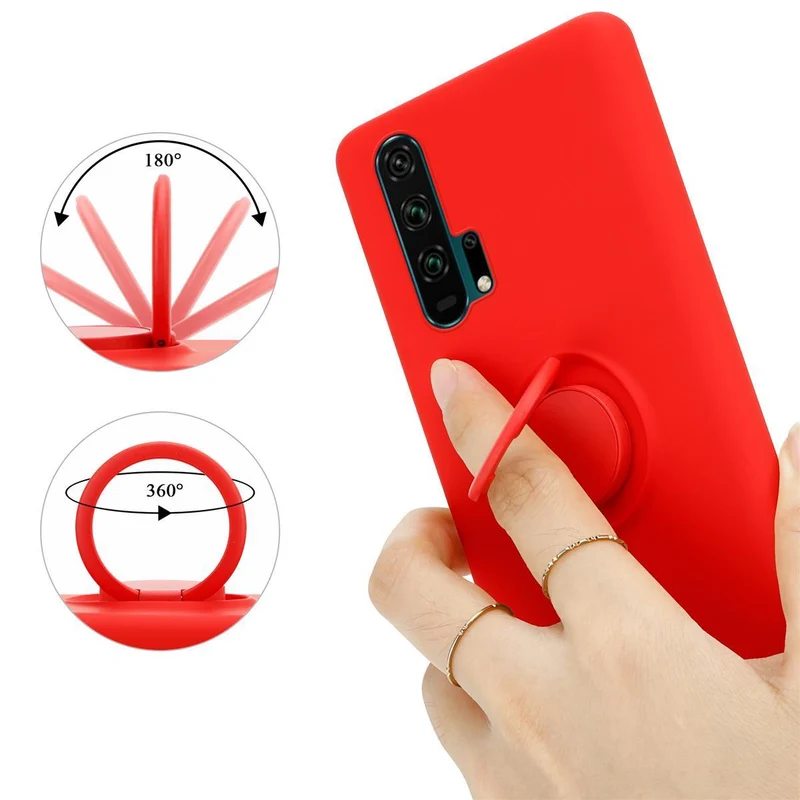 Cadorabo Hülle kompatibel mit Honor 20 PRO Schutzhülle aus flexiblem TPU Silikon mit Ring