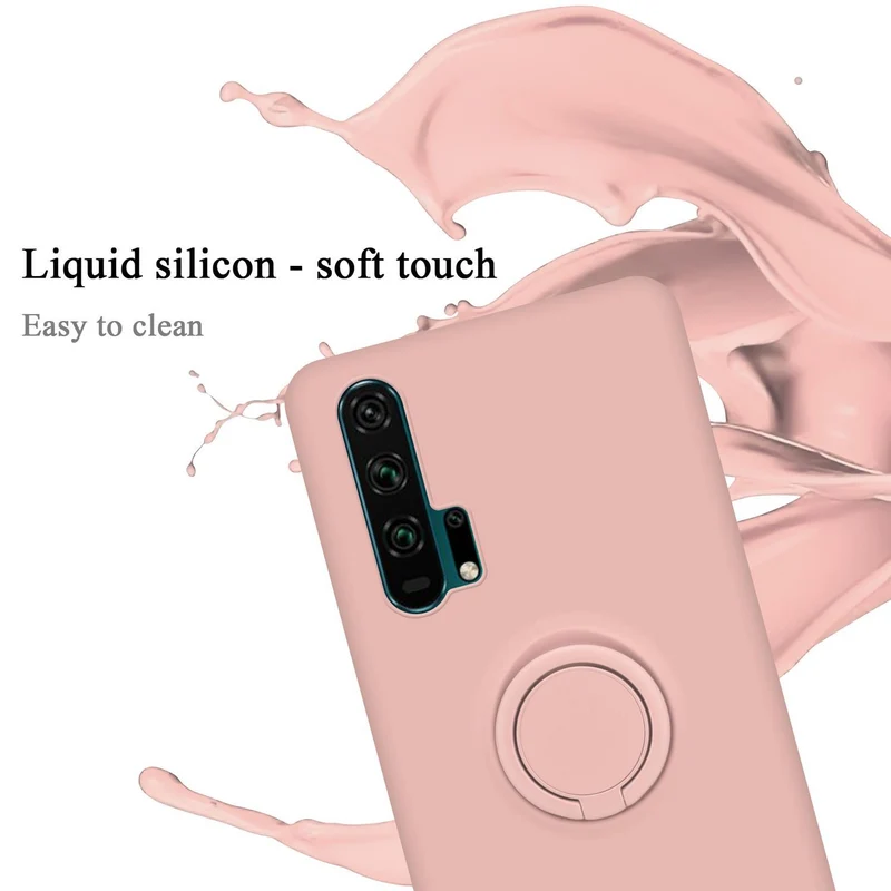 Cadorabo Hülle kompatibel mit Honor 20 PRO Schutzhülle aus flexiblem TPU Silikon mit Ring