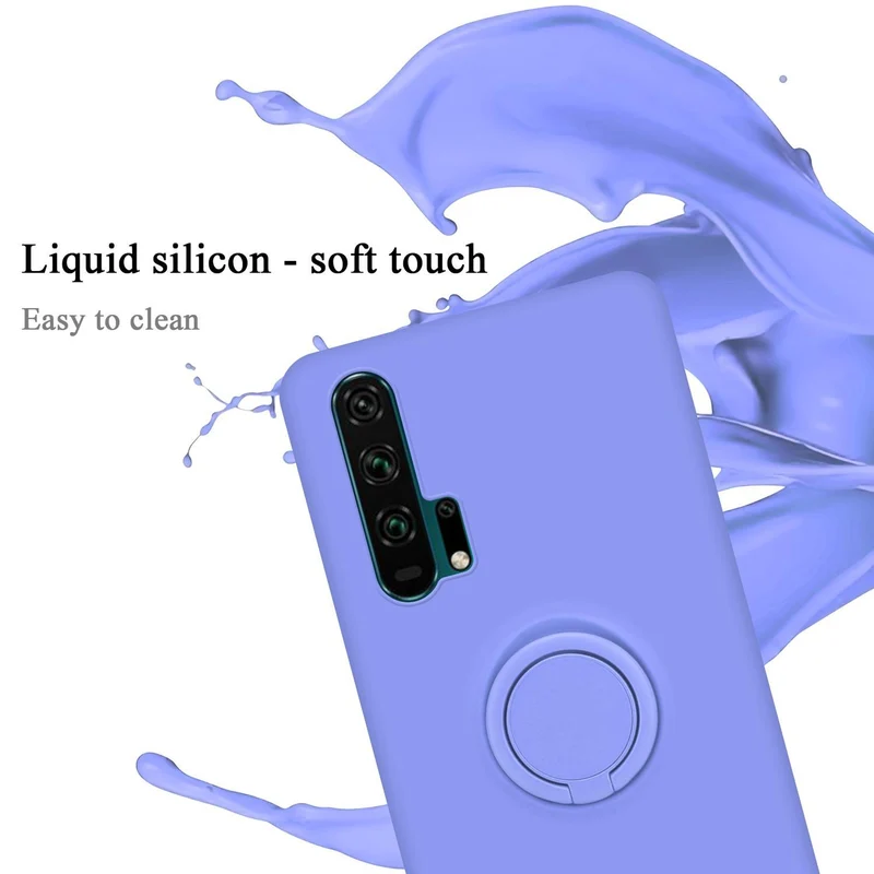 Cadorabo Hülle kompatibel mit Honor 20 PRO Schutzhülle aus flexiblem TPU Silikon mit Ring
