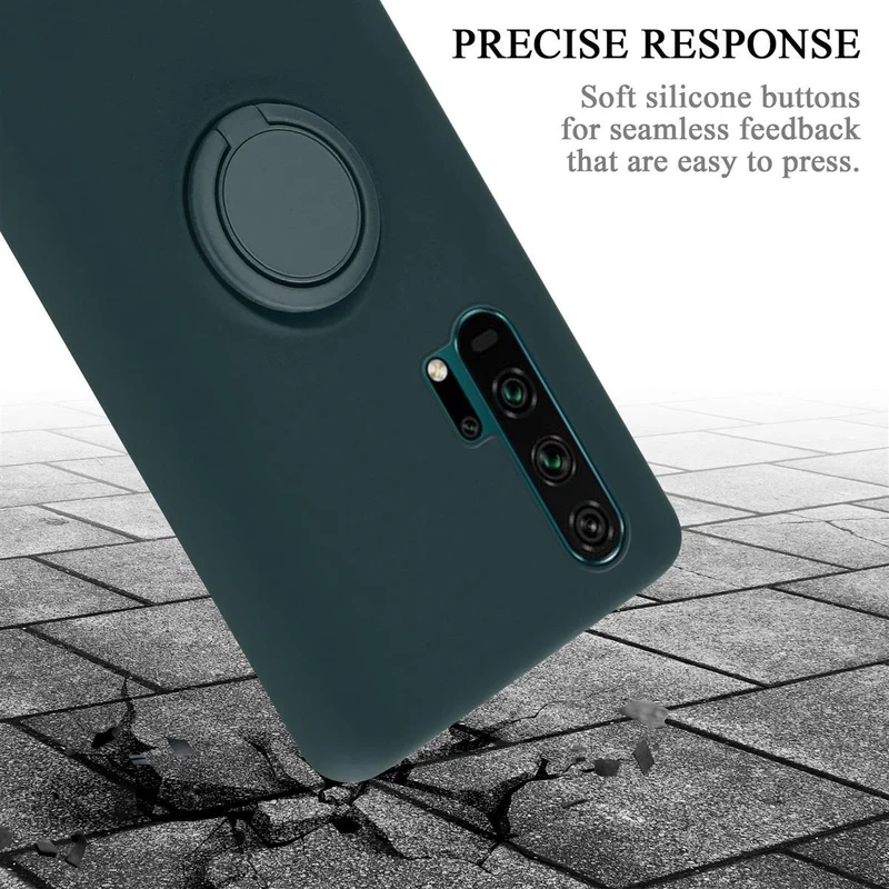 Cadorabo Hülle kompatibel mit Honor 20 PRO Schutzhülle aus flexiblem TPU Silikon mit Ring
