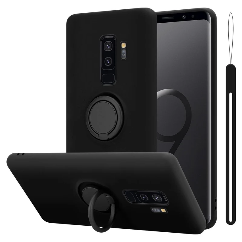 Cadorabo Hülle kompatibel mit Samsung Galaxy S9 PLUS Schutzhülle aus flexiblem TPU Silikon mit Ring