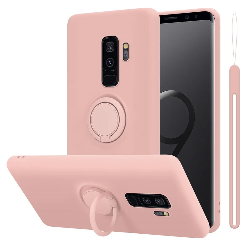 Cadorabo Hülle kompatibel mit Samsung Galaxy S9 PLUS Schutzhülle aus flexiblem TPU Silikon mit Ring