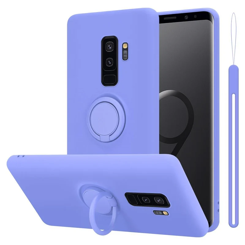 Cadorabo Hülle kompatibel mit Samsung Galaxy S9 PLUS Schutzhülle aus flexiblem TPU Silikon mit Ring