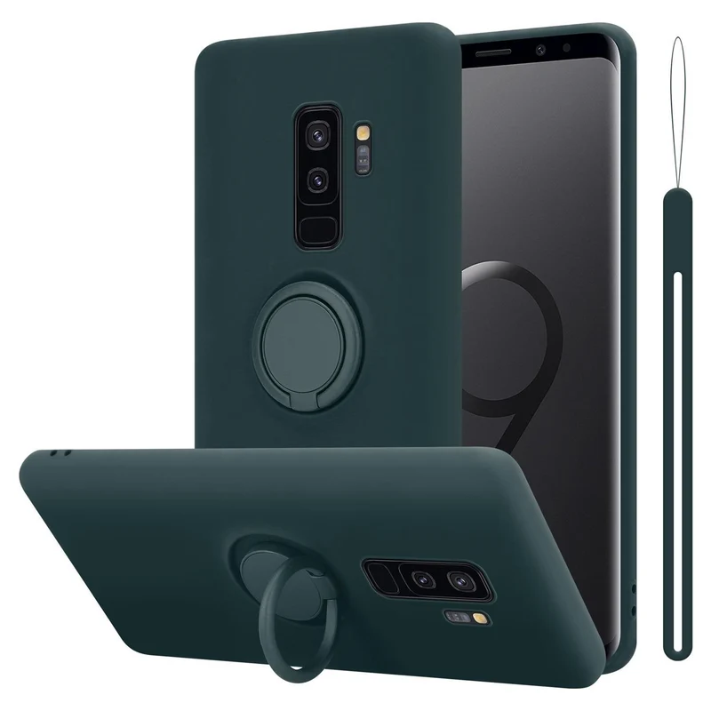 Cadorabo Hülle kompatibel mit Samsung Galaxy S9 PLUS Schutzhülle aus flexiblem TPU Silikon mit Ring