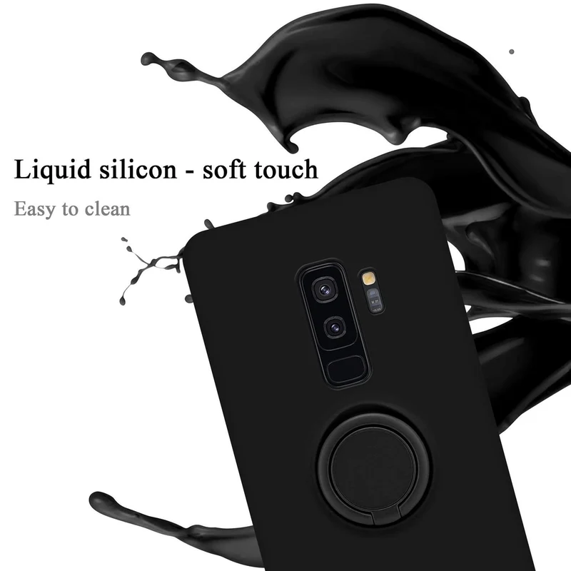 Cadorabo Hülle kompatibel mit Samsung Galaxy S9 PLUS Schutzhülle aus flexiblem TPU Silikon mit Ring