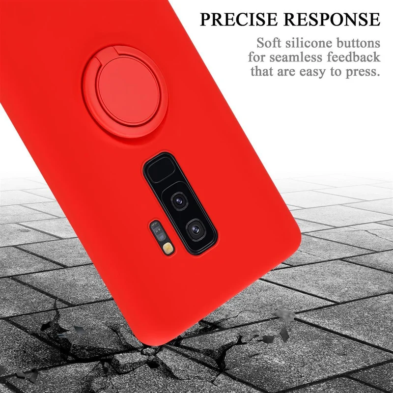 Cadorabo Hülle kompatibel mit Samsung Galaxy S9 PLUS Schutzhülle aus flexiblem TPU Silikon mit Ring