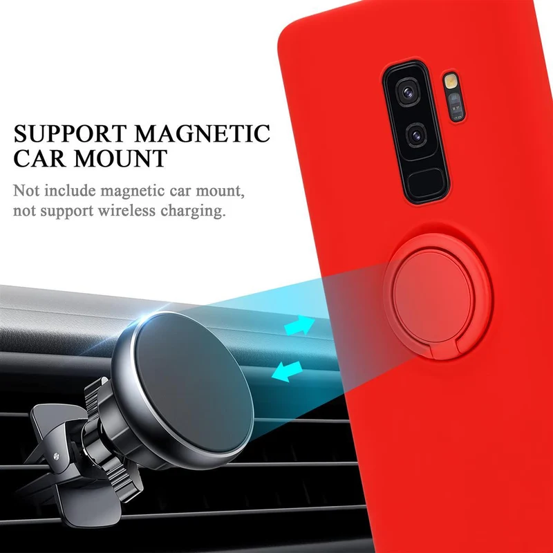 Cadorabo Hülle kompatibel mit Samsung Galaxy S9 PLUS Schutzhülle aus flexiblem TPU Silikon mit Ring