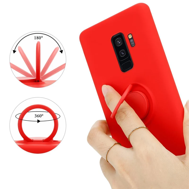Cadorabo Hülle kompatibel mit Samsung Galaxy S9 PLUS Schutzhülle aus flexiblem TPU Silikon mit Ring