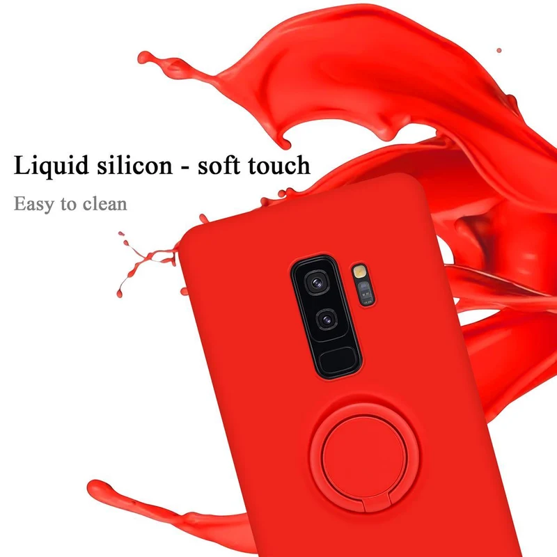 Cadorabo Hülle kompatibel mit Samsung Galaxy S9 PLUS Schutzhülle aus flexiblem TPU Silikon mit Ring