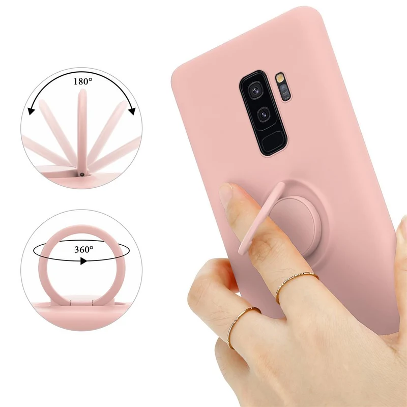 Cadorabo Hülle kompatibel mit Samsung Galaxy S9 PLUS Schutzhülle aus flexiblem TPU Silikon mit Ring