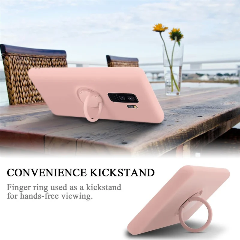 Cadorabo Hülle kompatibel mit Samsung Galaxy S9 PLUS Schutzhülle aus flexiblem TPU Silikon mit Ring