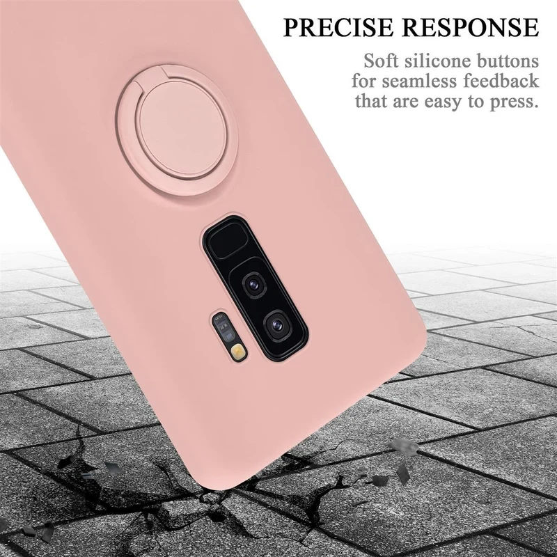 Cadorabo Hülle kompatibel mit Samsung Galaxy S9 PLUS Schutzhülle aus flexiblem TPU Silikon mit Ring