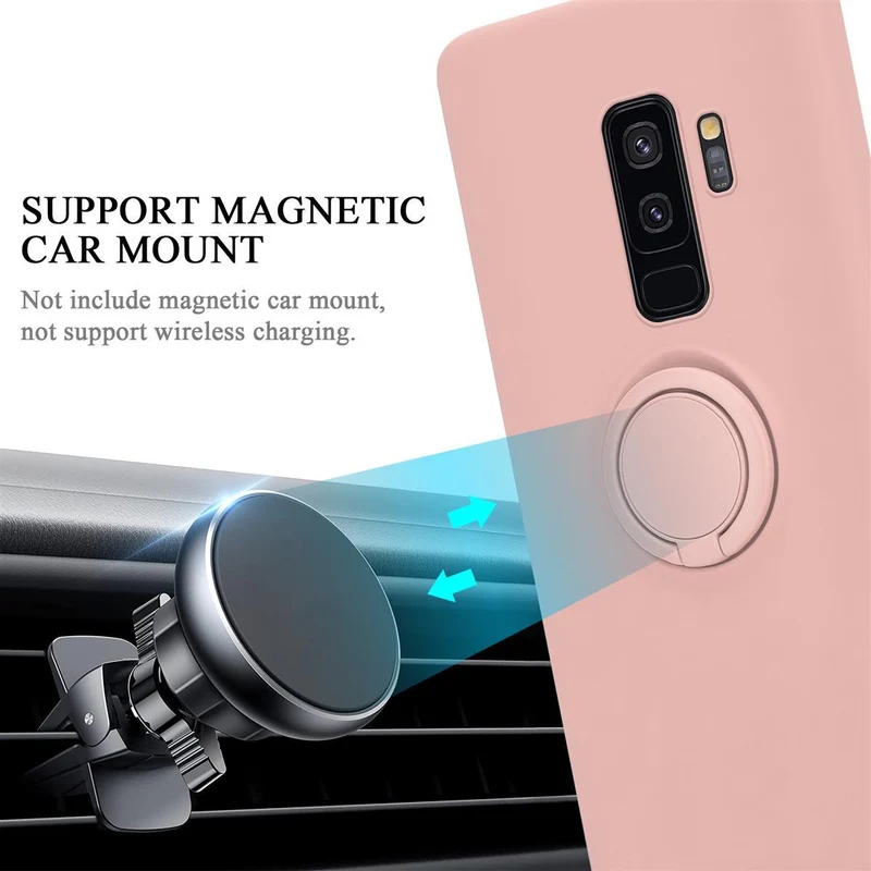 Cadorabo Hülle kompatibel mit Samsung Galaxy S9 PLUS Schutzhülle aus flexiblem TPU Silikon mit Ring